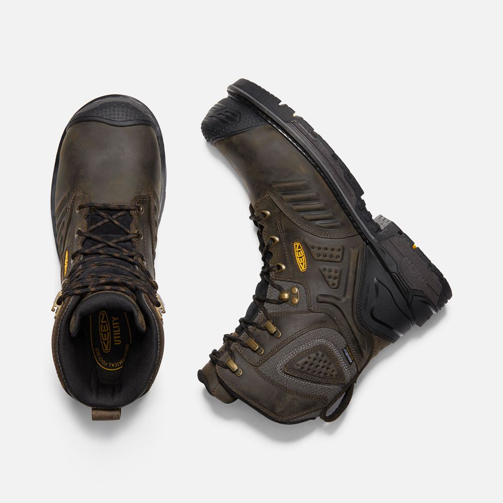 Keen Laarzen Heren Zwart Bruin - Philadelphia 8\" Waterproof (Carbon-Fiber Toe) - 49762-SMCG